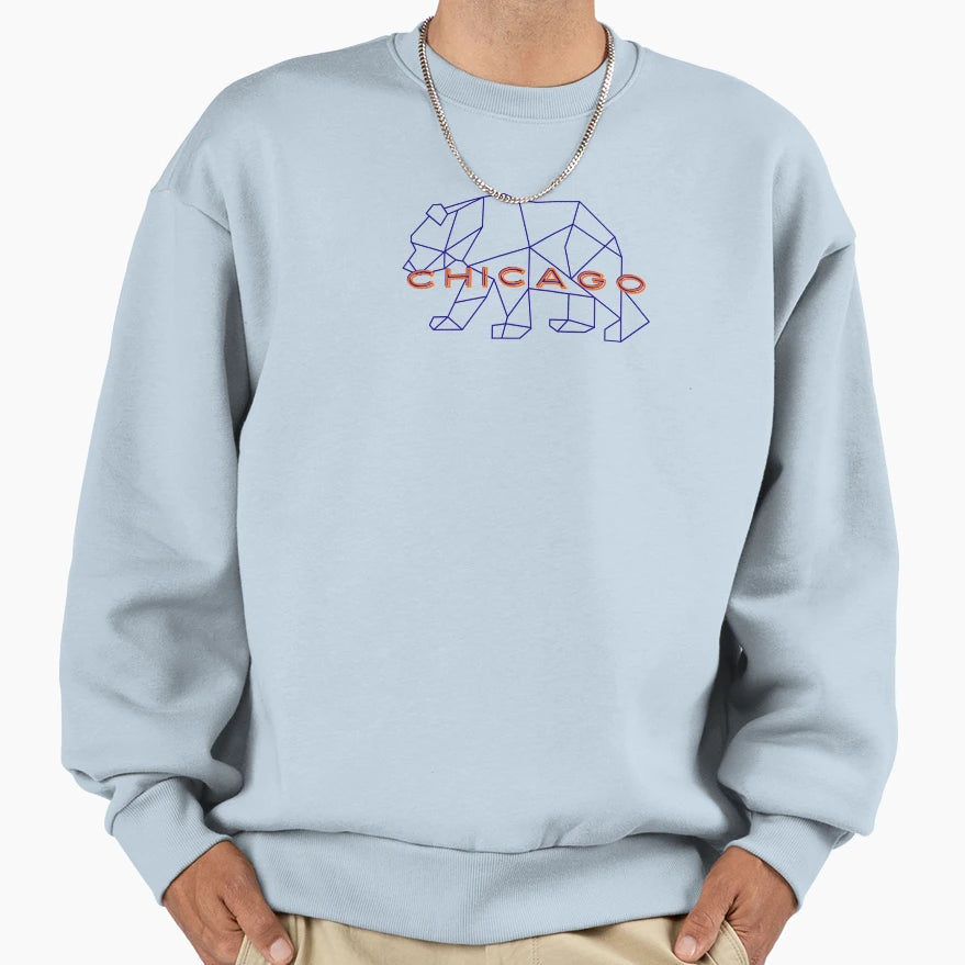 Line Art Chicago Bear Sweatshirt - Streetwear Style Men Women - T-Shirt, Sweatshirt, Hoodie