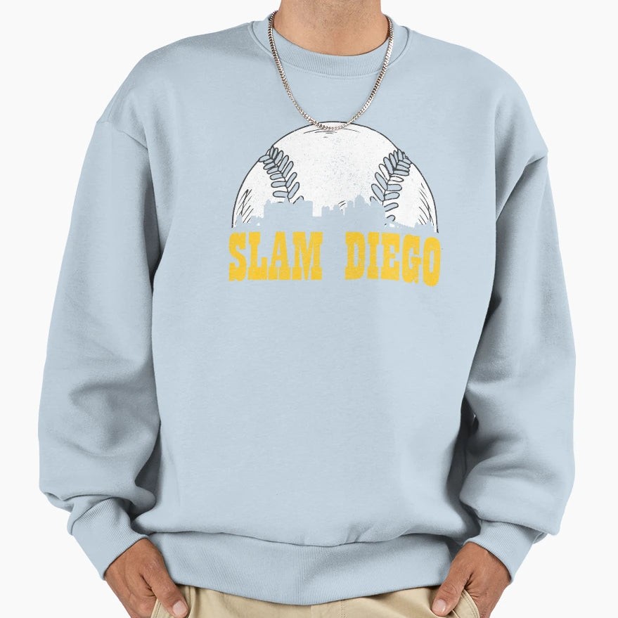 Slam Diego Baseball Sweatshirt - Graphic Print Unisex - T-Shirt, Sweatshirt, Hoodie
