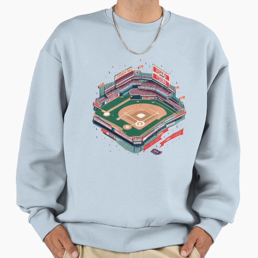 Baseball Stadium Sweatshirt - Unique Graphic Men Women - T-Shirt, Sweatshirt, Hoodie