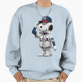 Snoopy Usa Baseball Hero Sweatshirt - Novelty Apparel Unisex - T-Shirt, Sweatshirt, Hoodie