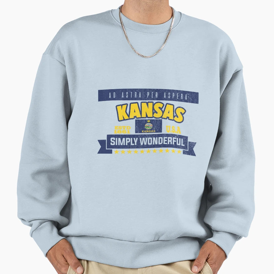 Kansas Sweatshirt - Minimalist Print for Adults - T-Shirt, Sweatshirt, Hoodie