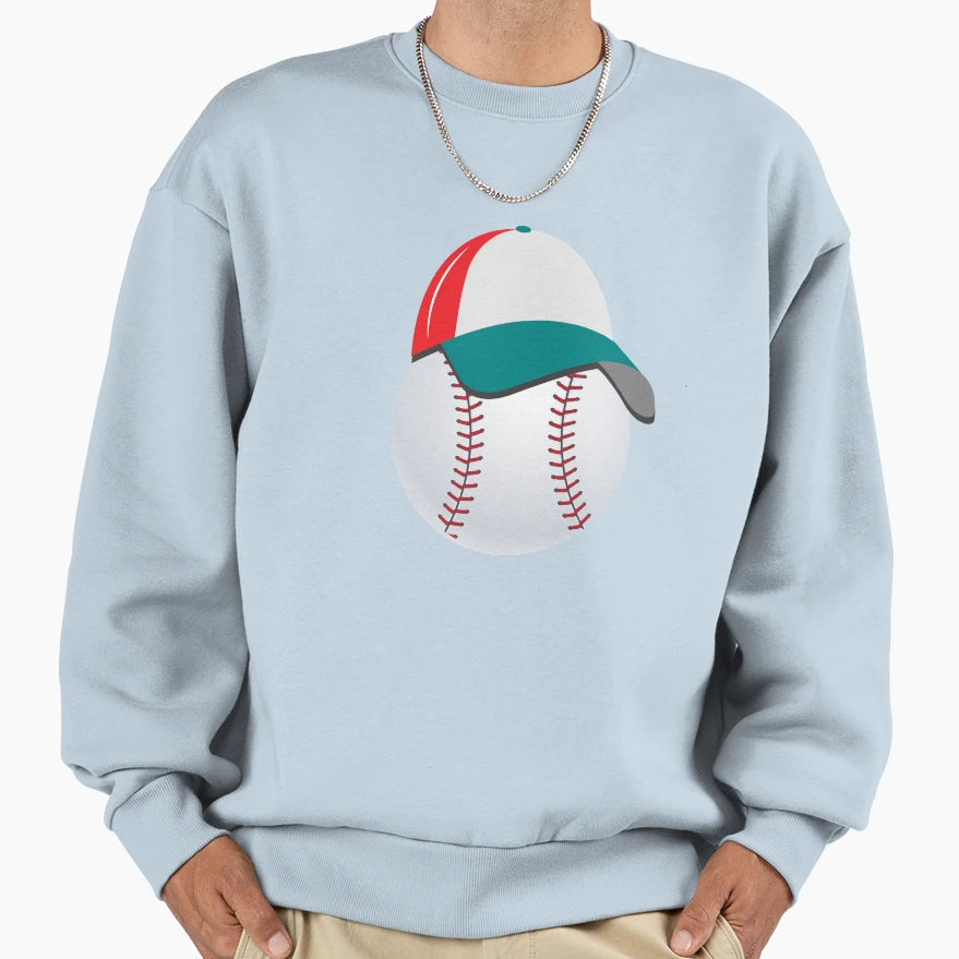 Baseball Hat Baseball Fan Sweatshirt - Custom Art Print Unisex - T-Shirt, Sweatshirt, Hoodie