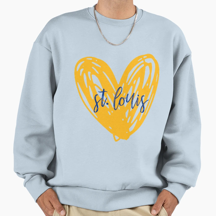 St Louis Heart Sweatshirt - Casual Everyday Wear for Adults - T-Shirt, Sweatshirt, Hoodie