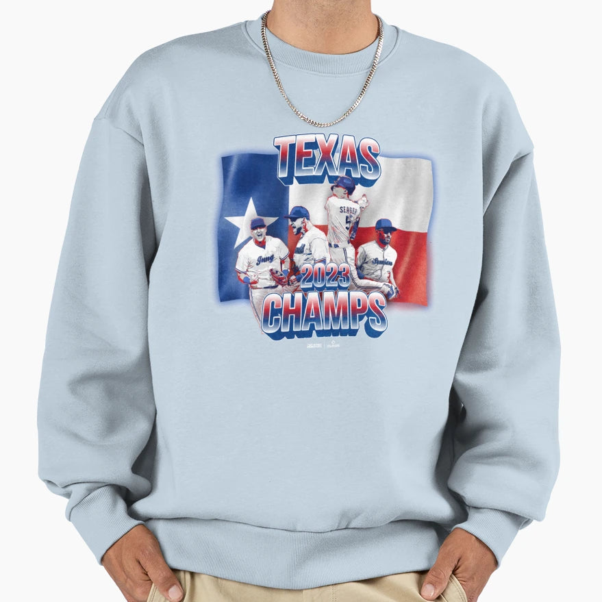 Texas Baseball 2023 World Champions Sweatshirt - Graphic Print Men Women - T-Shirt, Sweatshirt, Hoodie