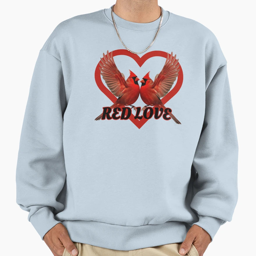 Red Love Cardinals Sweatshirt - Unique Graphic Men Women - T-Shirt, Sweatshirt, Hoodie