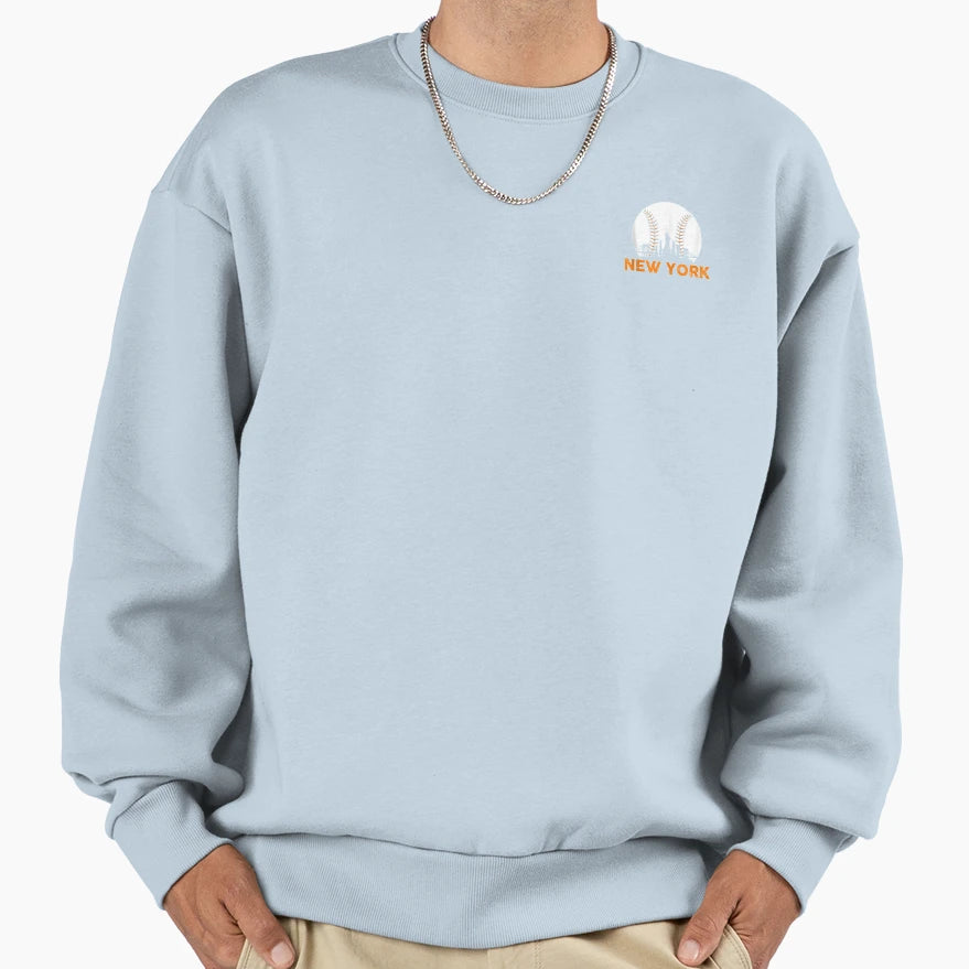 New York Skyline Baseball Lover Sweatshirt - Trendy Graphic for Adults - T-Shirt, Sweatshirt, Hoodie