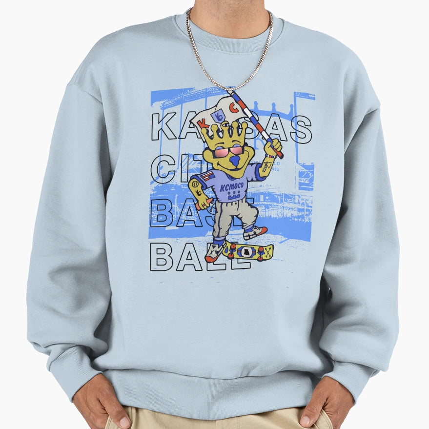 Kansas City Baseball Mascot Sweatshirt - Unique Graphic Men Women - T-Shirt, Sweatshirt, Hoodie