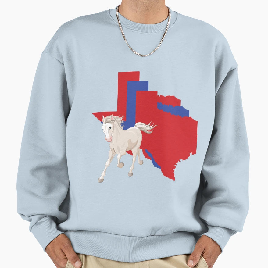 Texas Border Mustangs Sweatshirt - Fun Novelty Design for Adults - T-Shirt, Sweatshirt, Hoodie