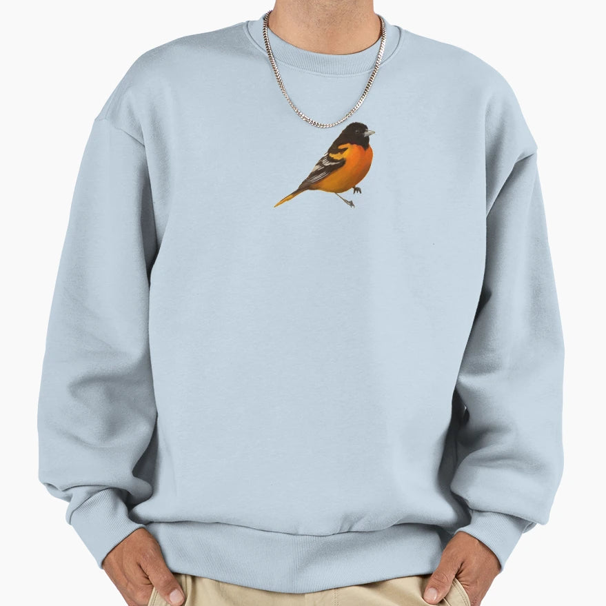Baltimore Oriole Bird Art Sweatshirt - Minimalist Print for Adults - T-Shirt, Sweatshirt, Hoodie