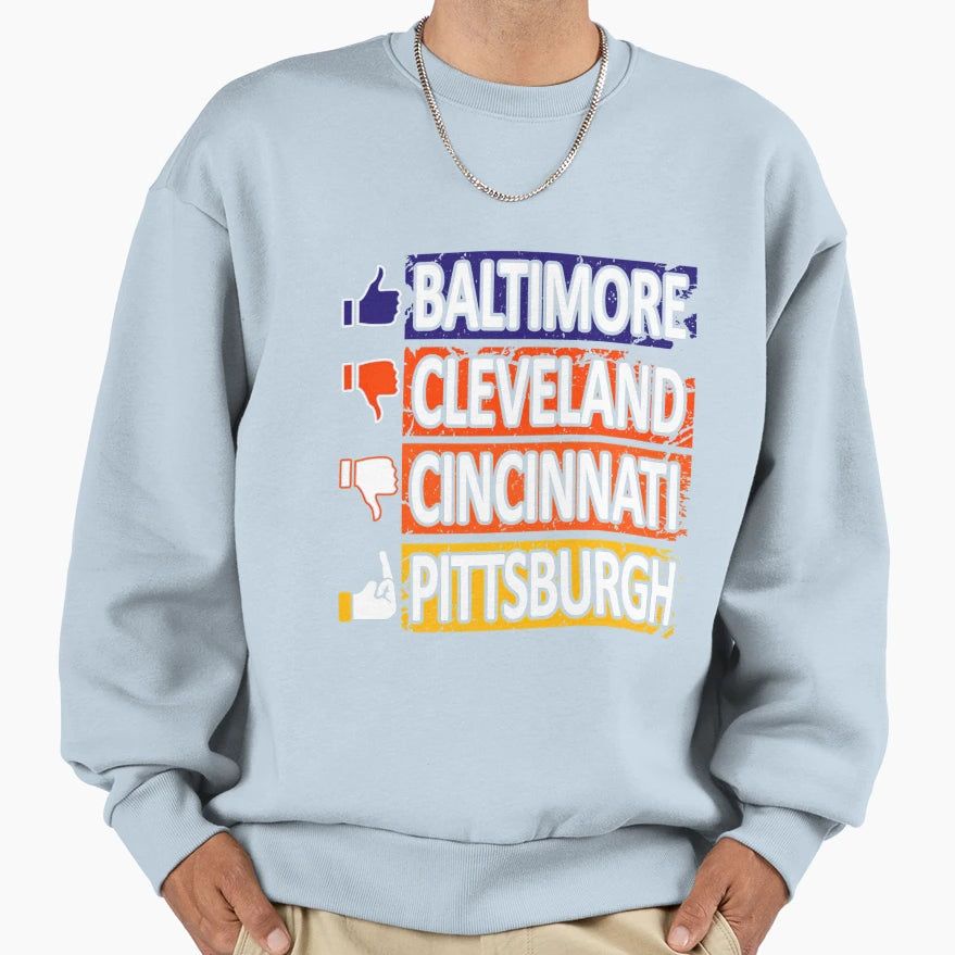 Baltimore Pro Football Funny North Sweatshirt - Minimalist Print Men Women - T-Shirt, Sweatshirt, Hoodie