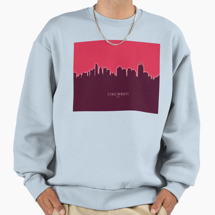 Cincinnati Ohio Skyline Sweatshirt - Fun Novelty Design Men Women - T-Shirt, Sweatshirt, Hoodie