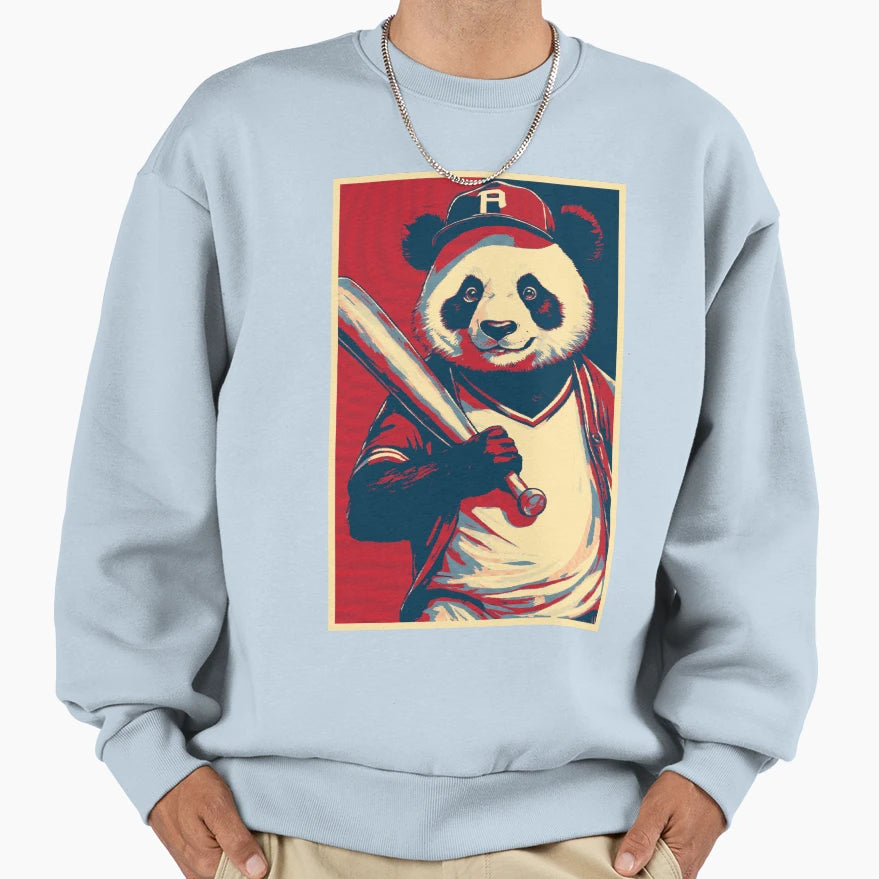 Panda Baseball Player Hope Sweatshirt - Graphic Print Unisex - T-Shirt, Sweatshirt, Hoodie