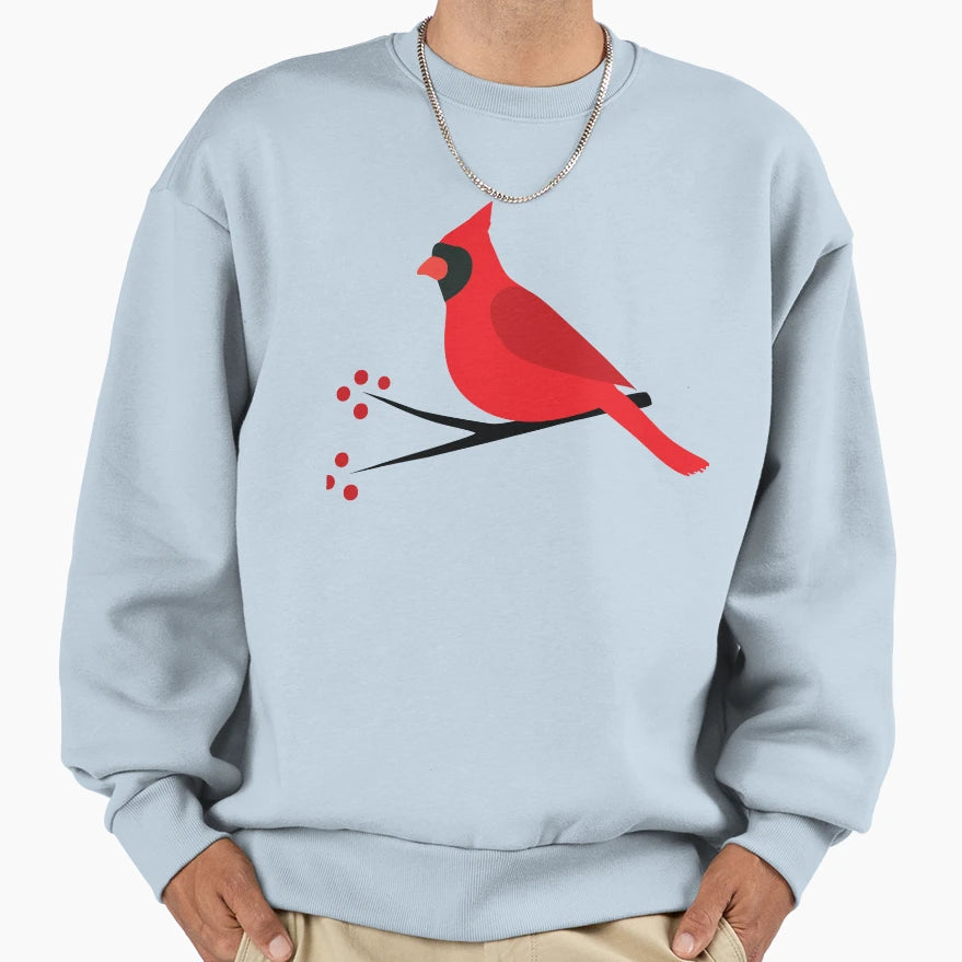 Red Cardinal Bird Sweatshirt - Streetwear Style for Adults - T-Shirt, Sweatshirt, Hoodie