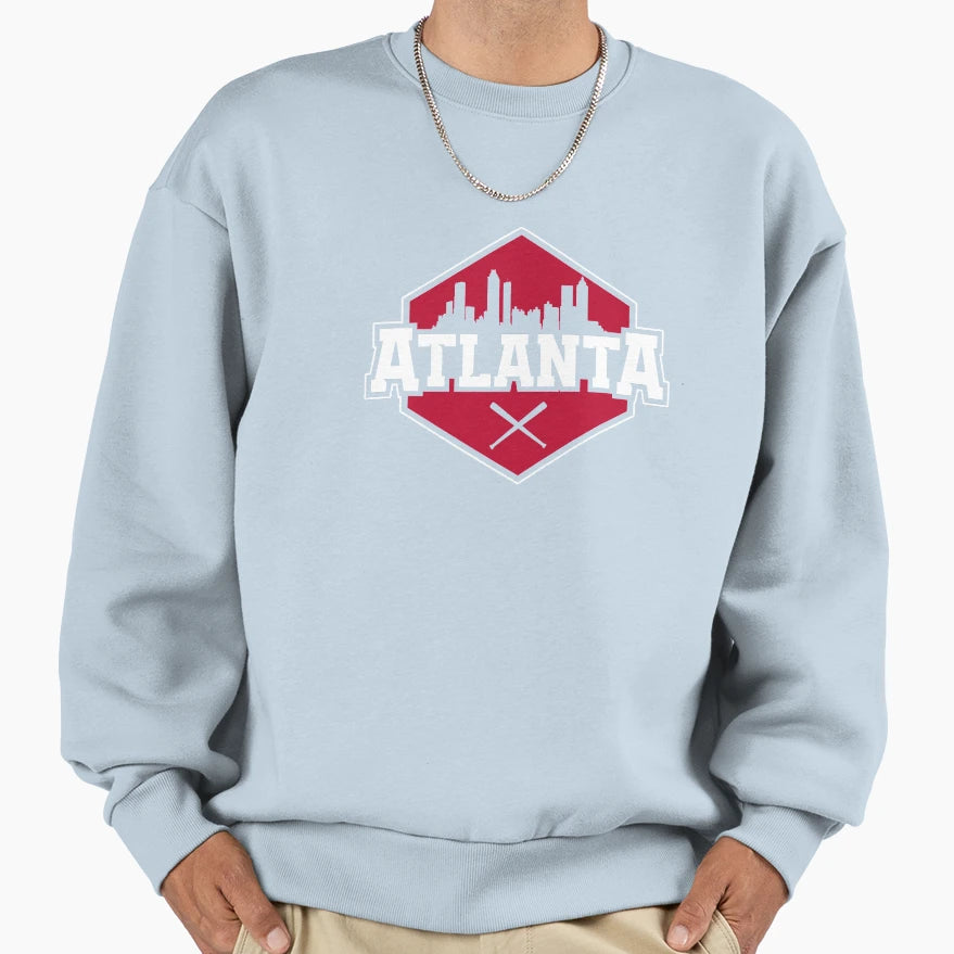 Atlanta Baseball Modern City Sweatshirt - Unique Graphic for Adults - T-Shirt, Sweatshirt, Hoodie