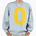 Alphabet Yellow Q Sports Letter Q Sweatshirt - Aesthetic Graphic Men Women - T-Shirt, Sweatshirt, Hoodie