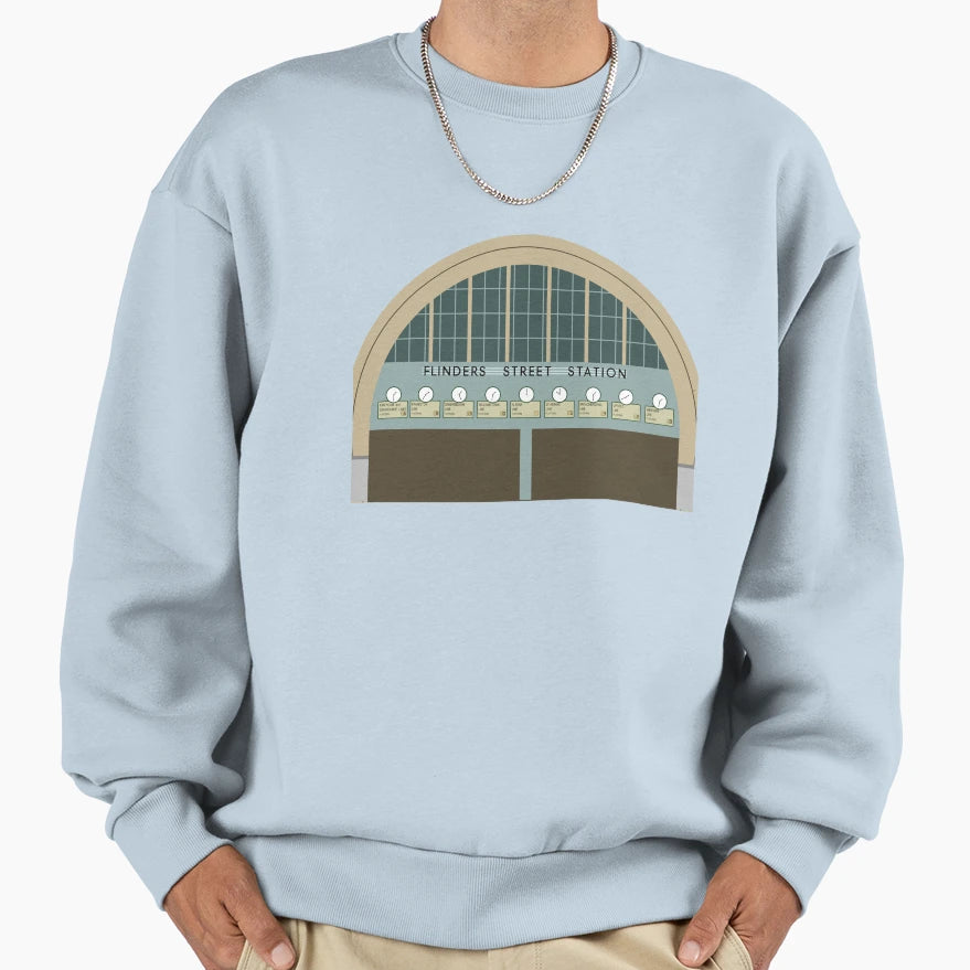 Flinders Street Clocks Sweatshirt - Casual Everyday Wear Unisex - T-Shirt, Sweatshirt, Hoodie