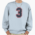 3 Navy Grey Red Sports Number Sweatshirt - Casual Everyday Wear Men Women - T-Shirt, Sweatshirt, Hoodie
