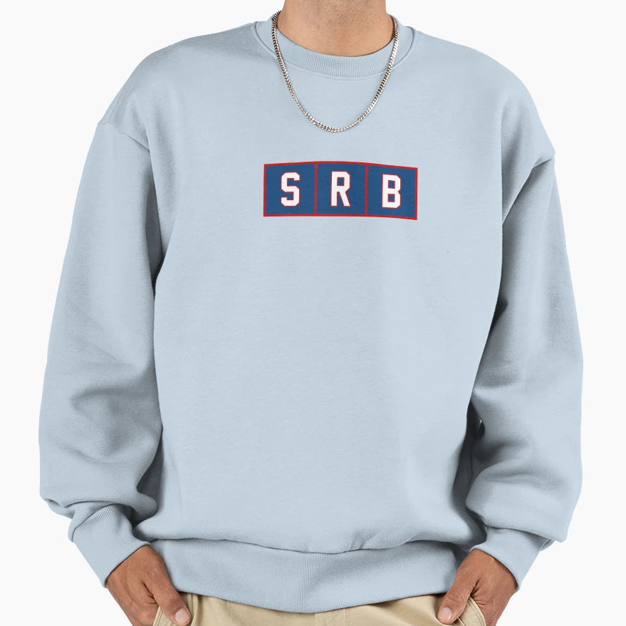 Srb Serbia Trigram Tiles Blue Sweatshirt - Casual Everyday Wear Men Women - T-Shirt, Sweatshirt, Hoodie