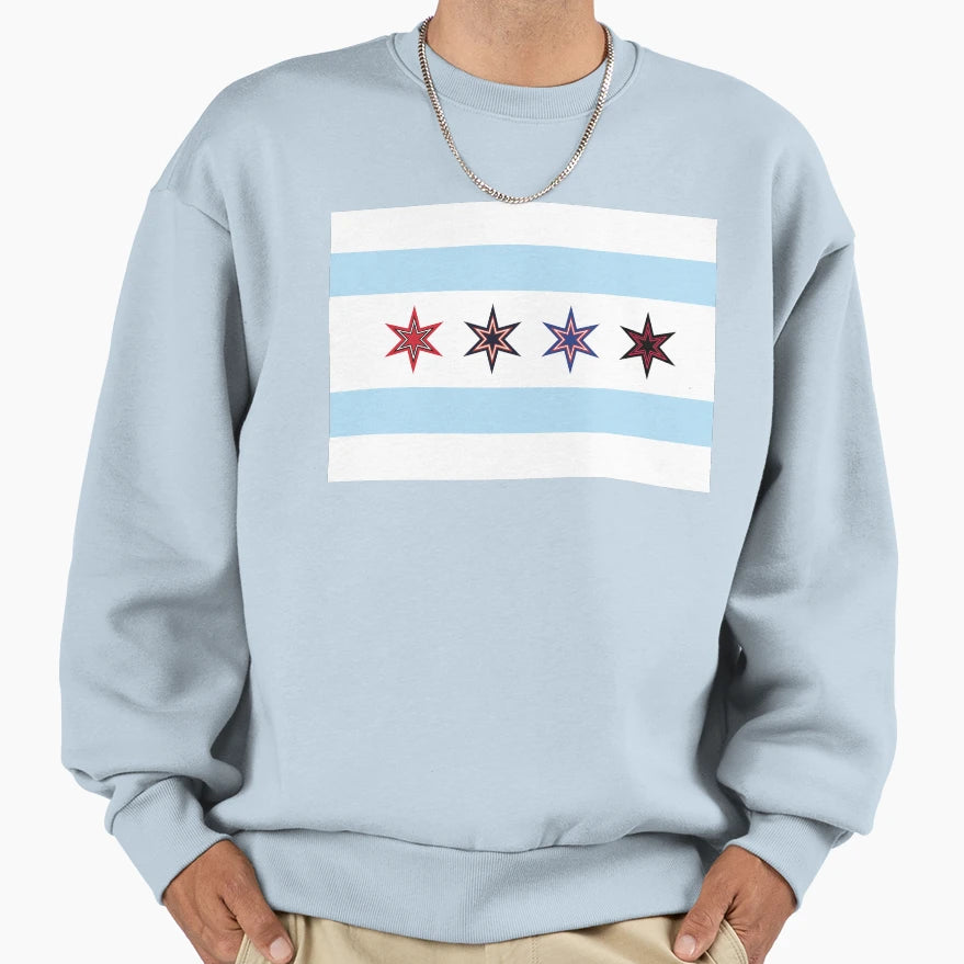 Chicago Sports Flag Sweatshirt - Unique Graphic Unisex - T-Shirt, Sweatshirt, Hoodie