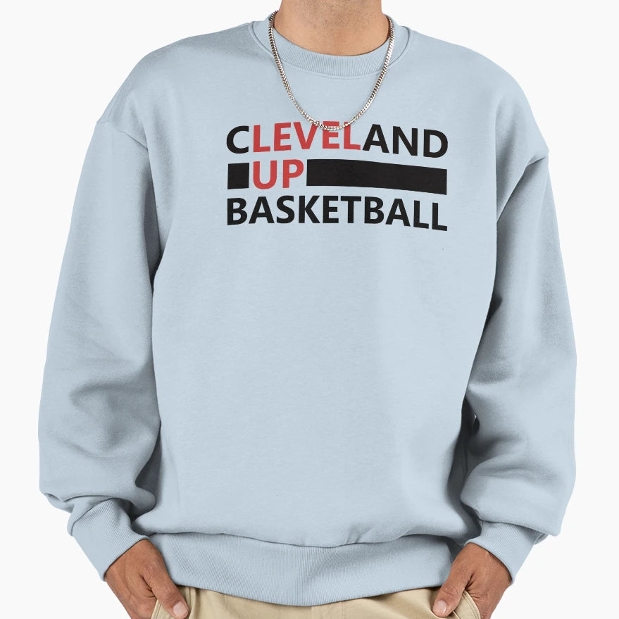 Cleveland Basketball Level Up Sweatshirt - Fun Novelty Design for Adults - T-Shirt, Sweatshirt, Hoodie