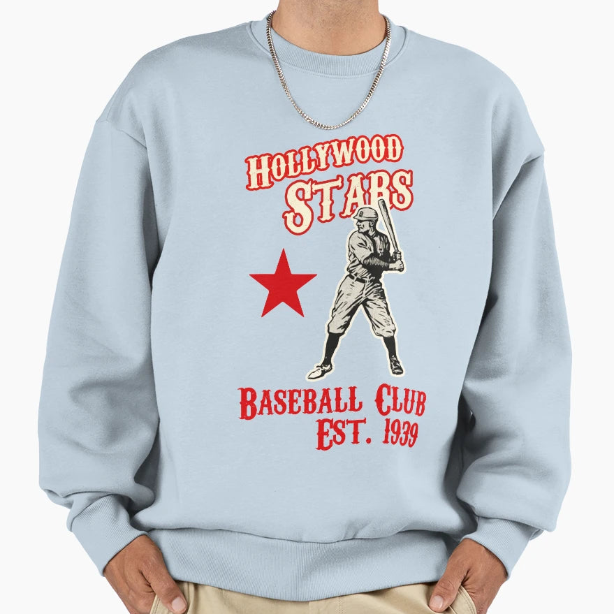 Hollywood Stars Baseball Sweatshirt - Minimalist Print for Adults - T-Shirt, Sweatshirt, Hoodie