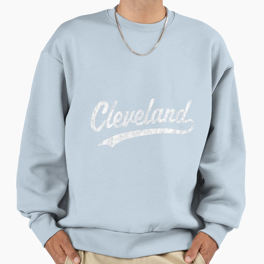 Cleveland Oh Baseball Sports Script Sweatshirt - Trendy Graphic Unisex - T-Shirt, Sweatshirt, Hoodie