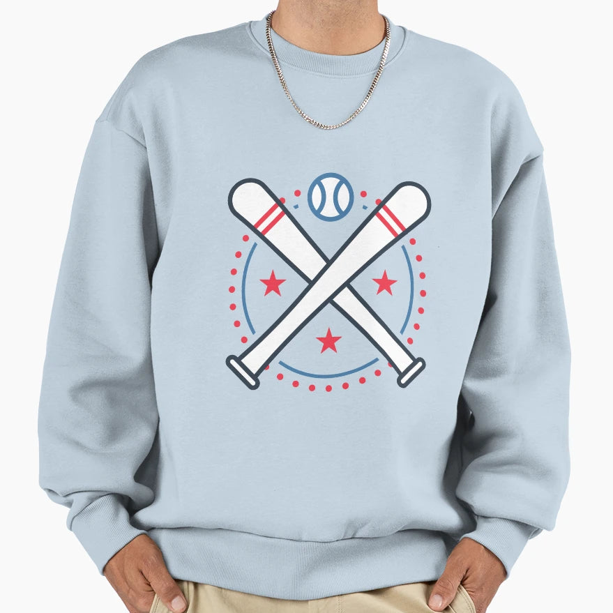 Baseball League Sweatshirt - Casual Everyday Wear Unisex - T-Shirt, Sweatshirt, Hoodie