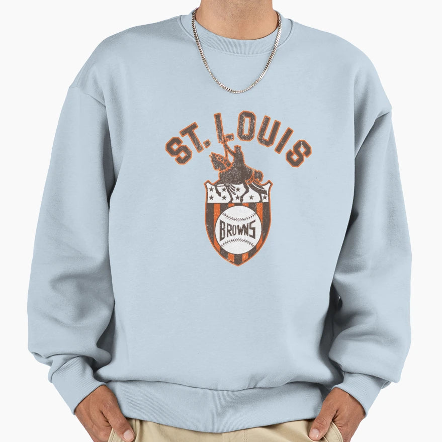St Louis Browns Distressed Sweatshirt - Fun Novelty Design for Adults - T-Shirt, Sweatshirt, Hoodie