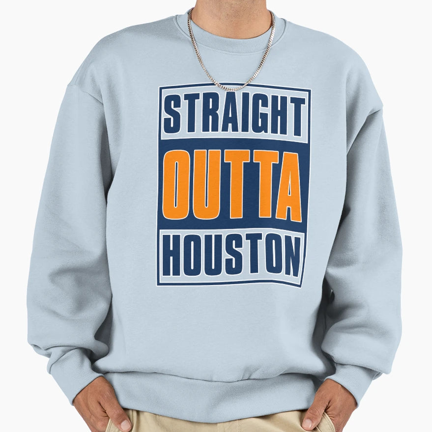Straight Out Houston Baseball Sweatshirt - Unique Graphic for Adults - T-Shirt, Sweatshirt, Hoodie