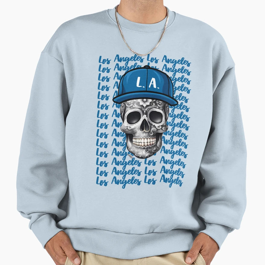 Los Angeles Sugar Skull Sweatshirt - Streetwear Style for Adults - T-Shirt, Sweatshirt, Hoodie