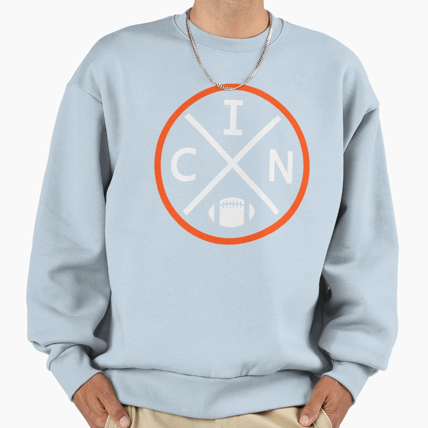 Cincinnati Football Emblem Cin Sweatshirt - Minimalist Print Unisex - T-Shirt, Sweatshirt, Hoodie