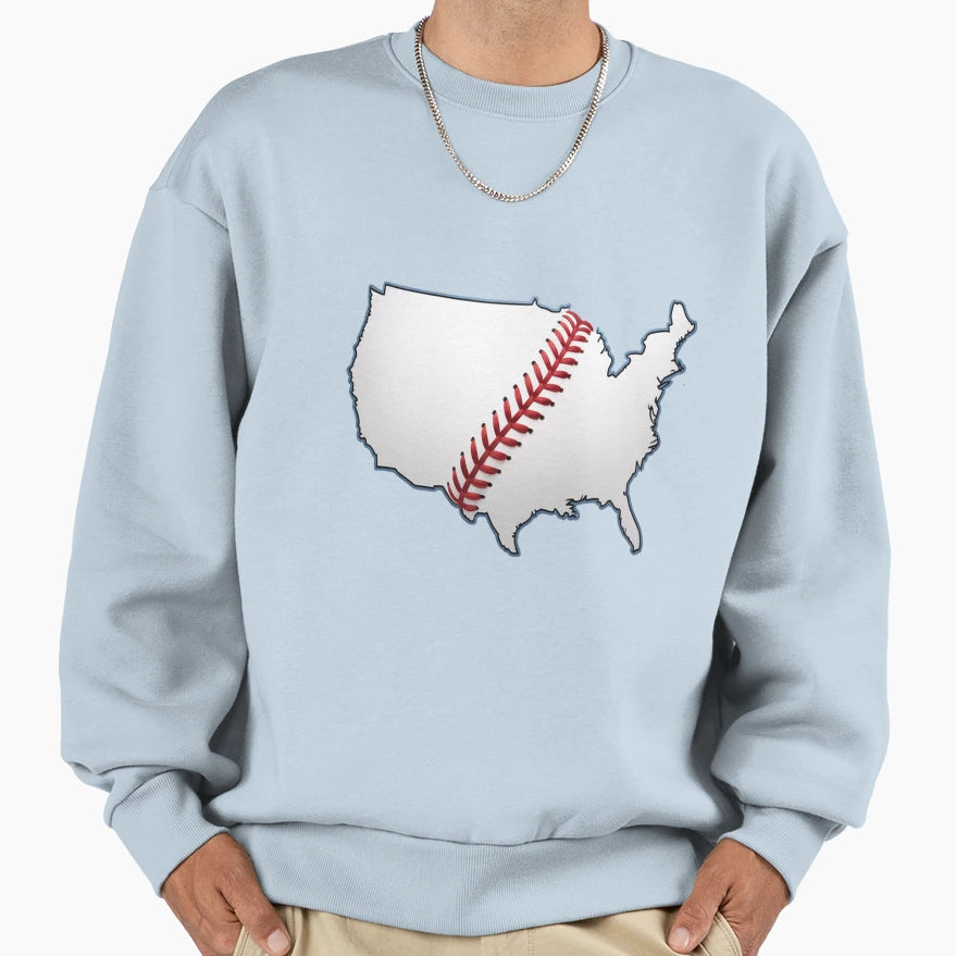 Usa United States Baseball Sweatshirt - Fun Novelty Design Men Women - T-Shirt, Sweatshirt, Hoodie
