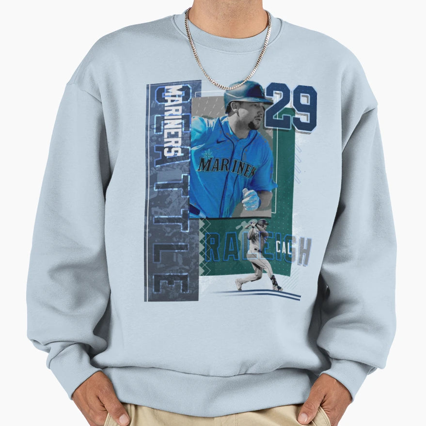 Cal Raleigh Baseball Paper Mariners 2 T-Shirt - Streetwear Style for Adults - T-Shirt, Sweatshirt, Hoodie