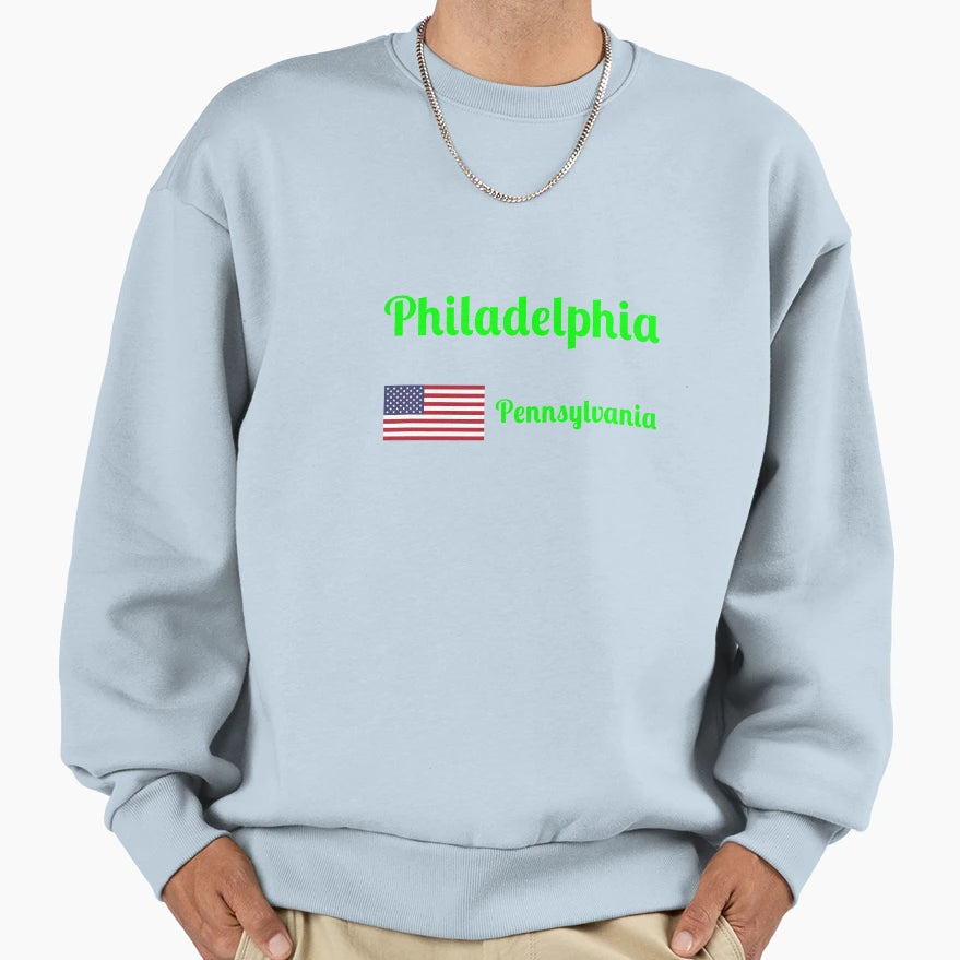 Philadelphia Pennsylvania Stylish Sweatshirt - Novelty Apparel for Adults - T-Shirt, Sweatshirt, Hoodie
