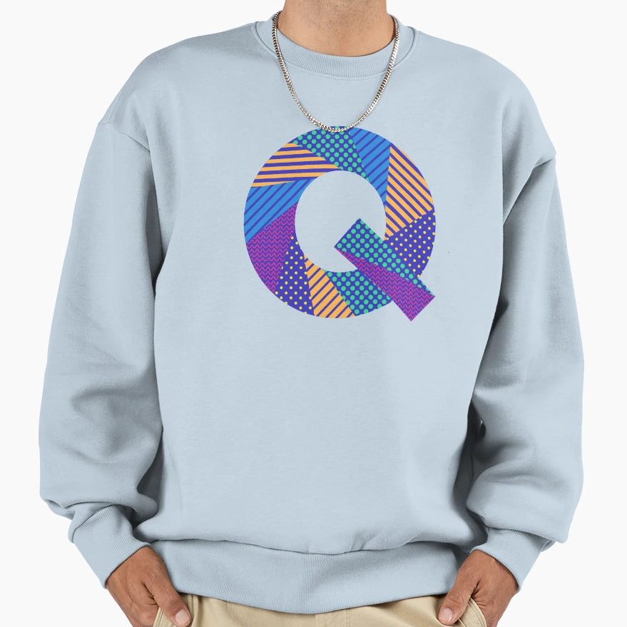 Alphabet Letter Q Screen Sweatshirt - Graphic Print Unisex - T-Shirt, Sweatshirt, Hoodie