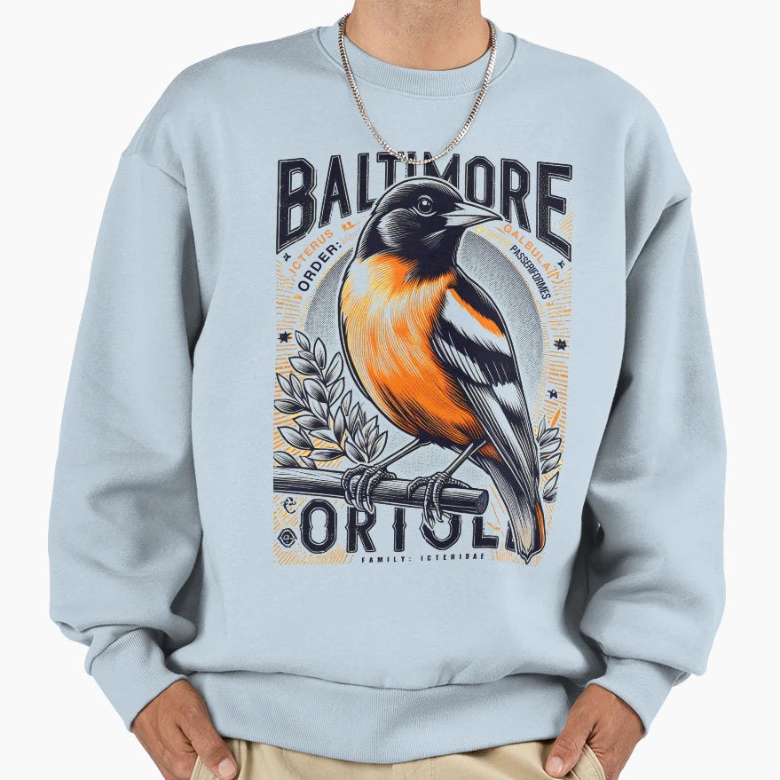 Baltimore Oriole 2 Sweatshirt - Fun Novelty Design for Adults - T-Shirt, Sweatshirt, Hoodie
