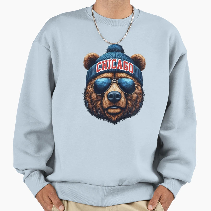 Bear Spirit Fierce Sunglasses Cap Sweatshirt - Fun Novelty Design Unisex - T-Shirt, Sweatshirt, Hoodie