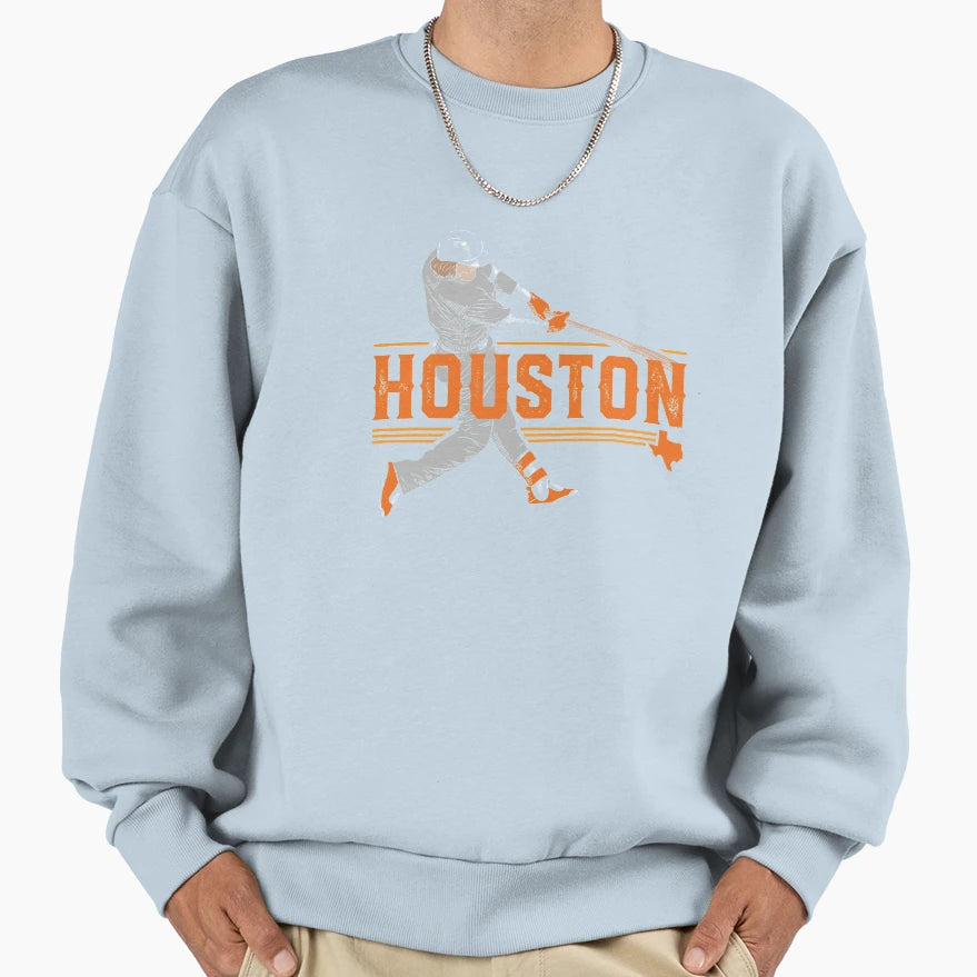 Houston Baseball Slugger Home Run Sweatshirt - Trendy Graphic Men Women - T-Shirt, Sweatshirt, Hoodie