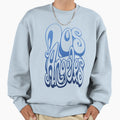 Los Angeles Lettering Art Blue Sweatshirt - Novelty Apparel Men Women - T-Shirt, Sweatshirt, Hoodie