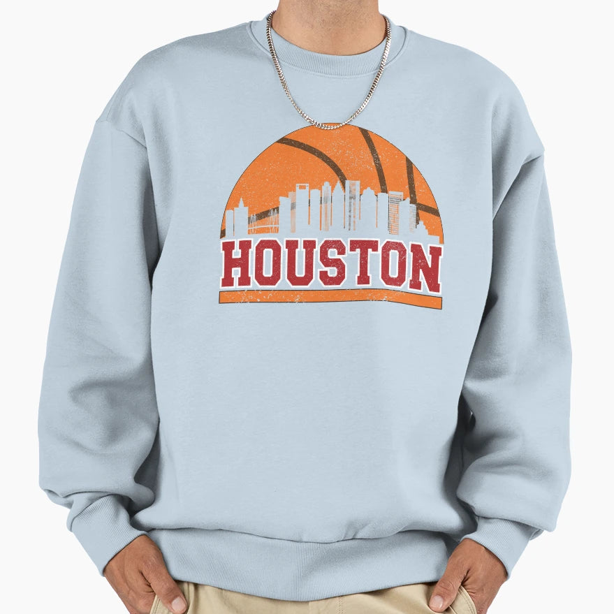 Houston Skyline City Gameday Sweatshirt - Aesthetic Graphic for Adults - T-Shirt, Sweatshirt, Hoodie