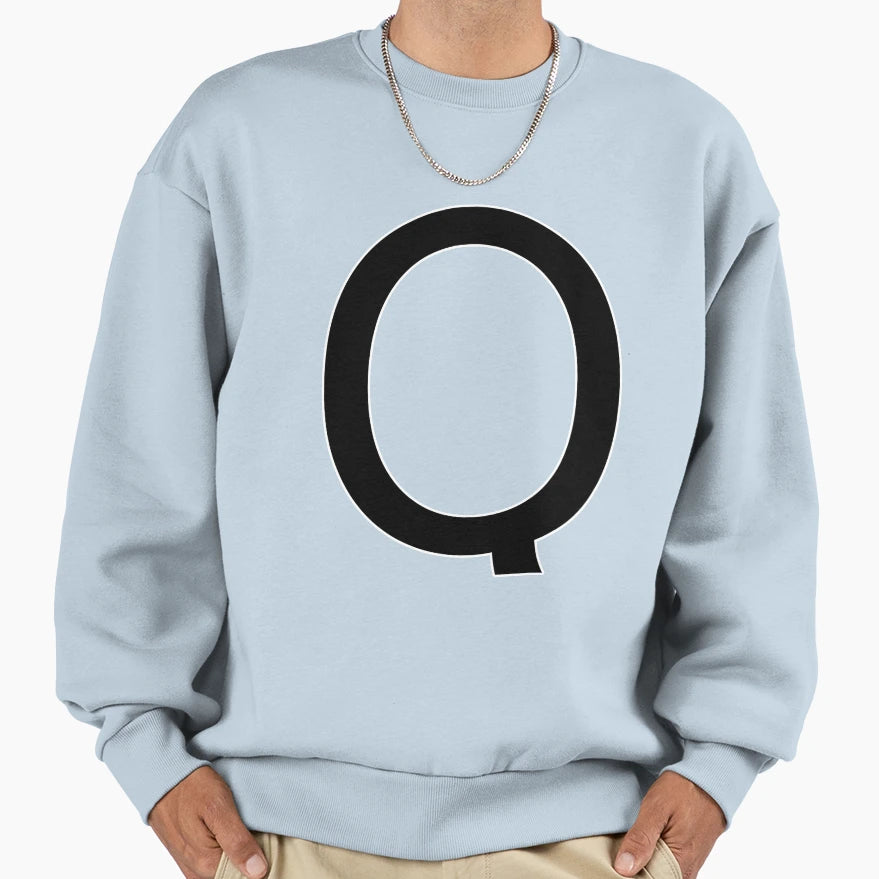 Q Alphabet Sweatshirt - Casual Everyday Wear Unisex - T-Shirt, Sweatshirt, Hoodie