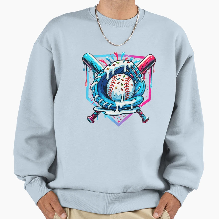Drip Baseball Sweatshirt - Graphic Print Men Women - T-Shirt, Sweatshirt, Hoodie