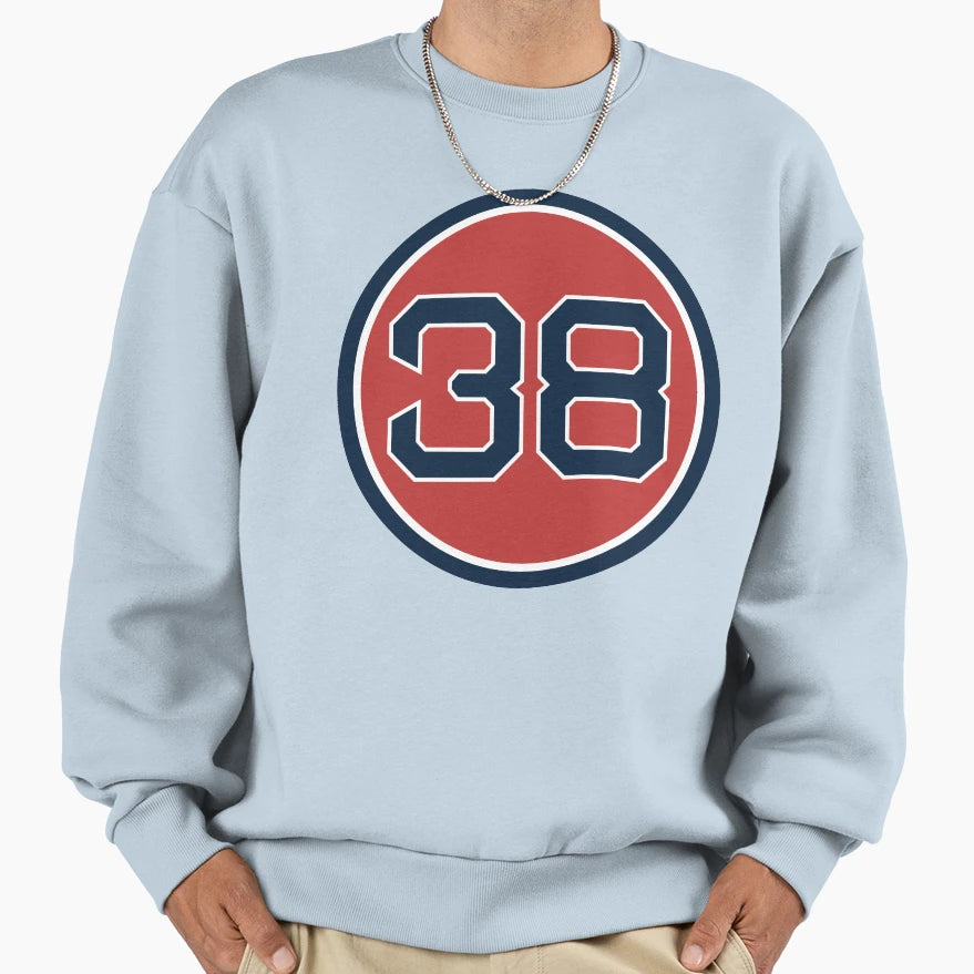 Curt Schilling 38 Jersey Number Sweatshirt - Novelty Apparel for Adults - T-Shirt, Sweatshirt, Hoodie