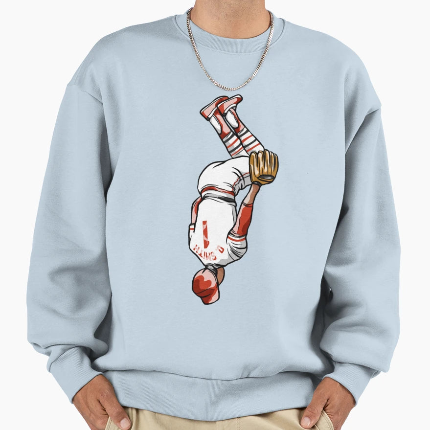 Ozzie Smith Flip Celebration Cartoon Sweatshirt - Aesthetic Graphic Unisex - T-Shirt, Sweatshirt, Hoodie