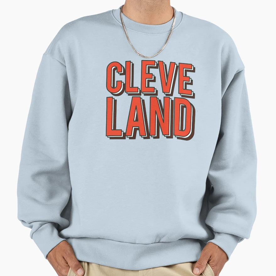 Cleveland Stacked Browns Theme Sweatshirt - Novelty Apparel Unisex - T-Shirt, Sweatshirt, Hoodie