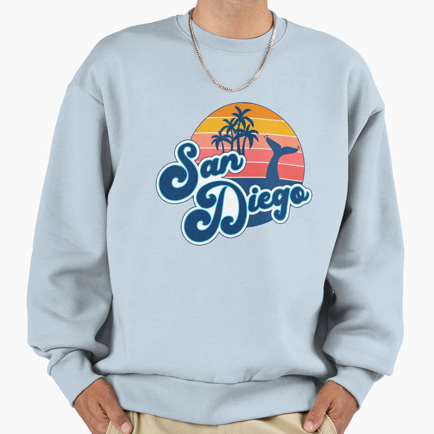 San Diego California Ca Surfer 70S Sweatshirt - Aesthetic Graphic Unisex - T-Shirt, Sweatshirt, Hoodie