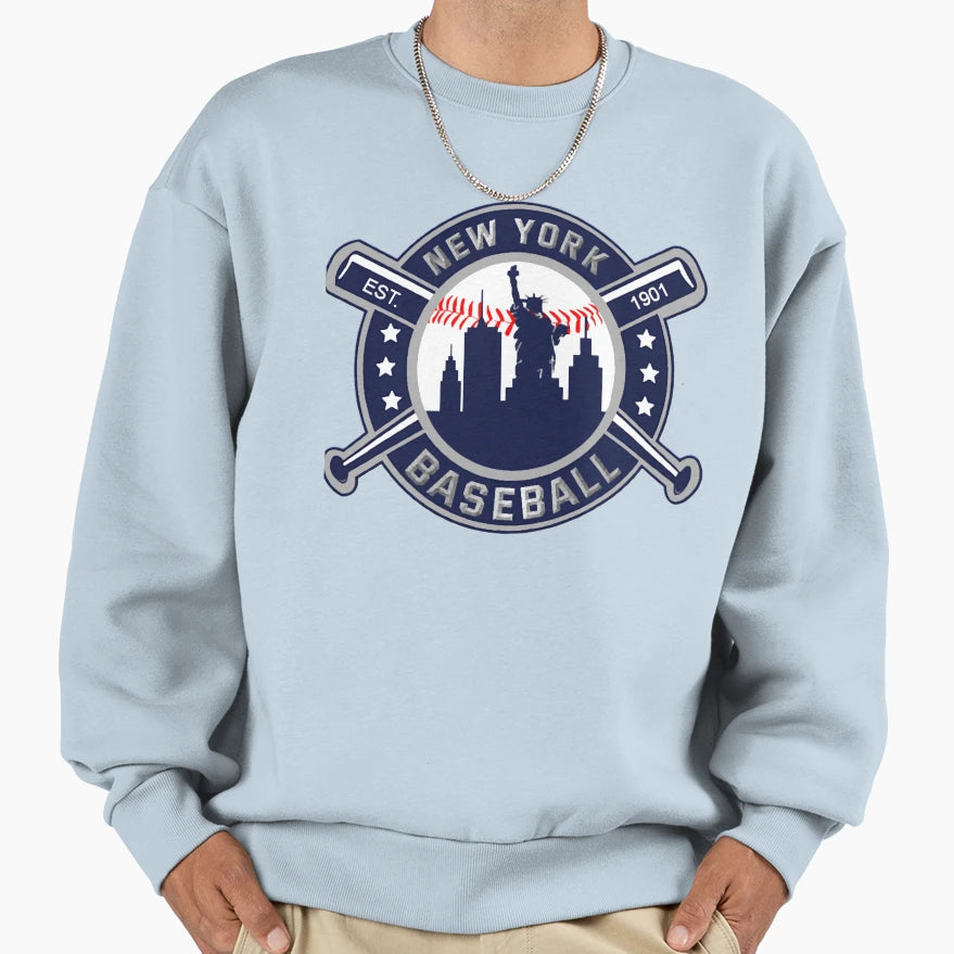 New York Baseball Liberty Sweatshirt - Minimalist Print Men Women - T-Shirt, Sweatshirt, Hoodie