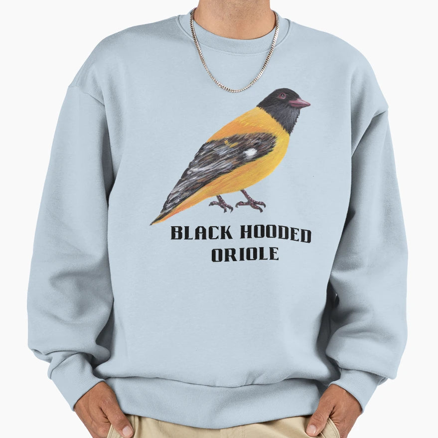 Black Hooded Oriole Sweatshirt - Custom Art Print for Adults - T-Shirt, Sweatshirt, Hoodie