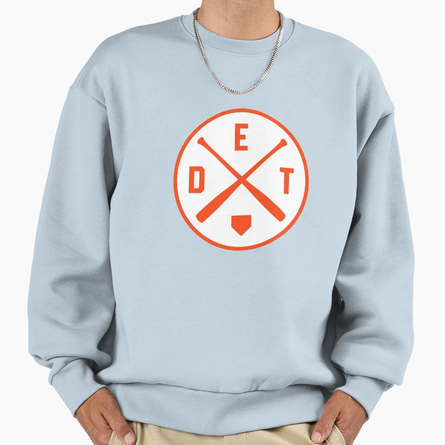 Detroit Baseball Bat Det Patch Sweatshirt - Trendy Graphic Men Women - T-Shirt, Sweatshirt, Hoodie