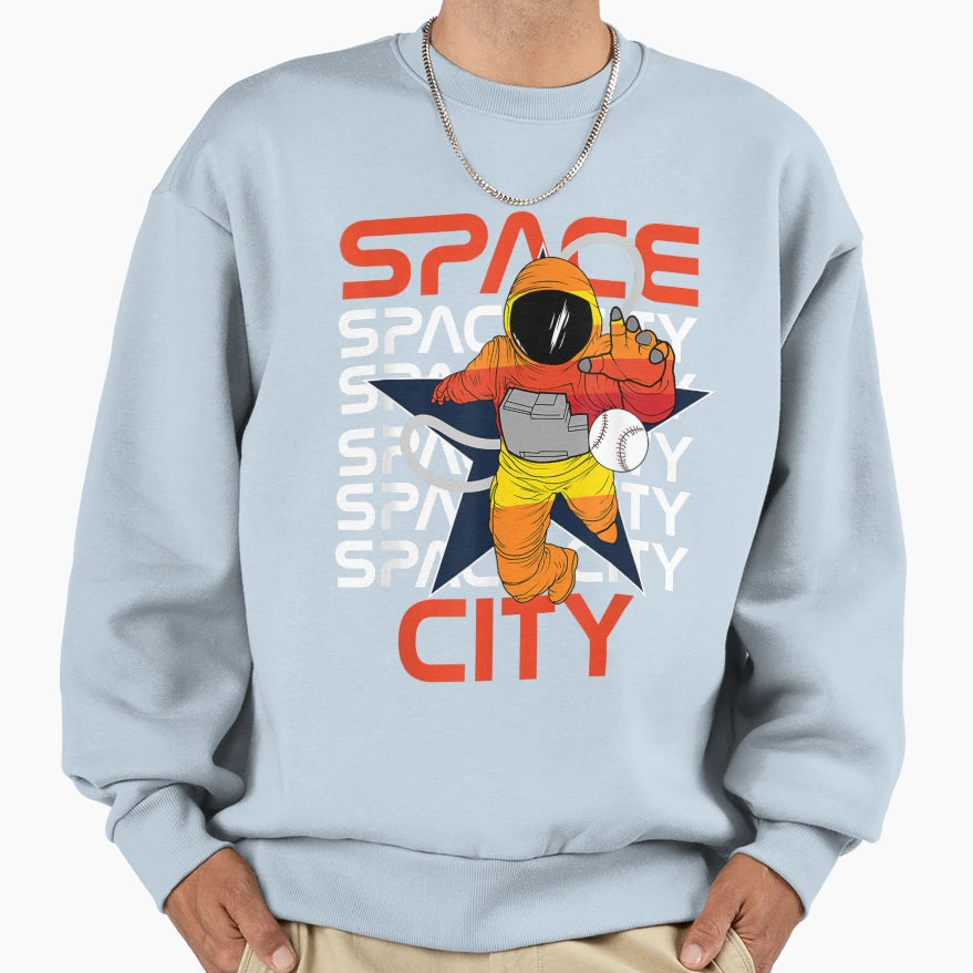 Space City Baseball Sweatshirt - Unique Graphic Men Women - T-Shirt, Sweatshirt, Hoodie
